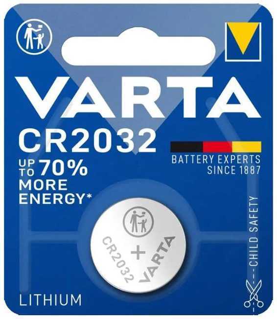 Батарейка Varta ELECTRONICS CR2032 BL1 Lithium 3V (6032) (1/10/100) Элементы питания (батарейки) фото, изображение