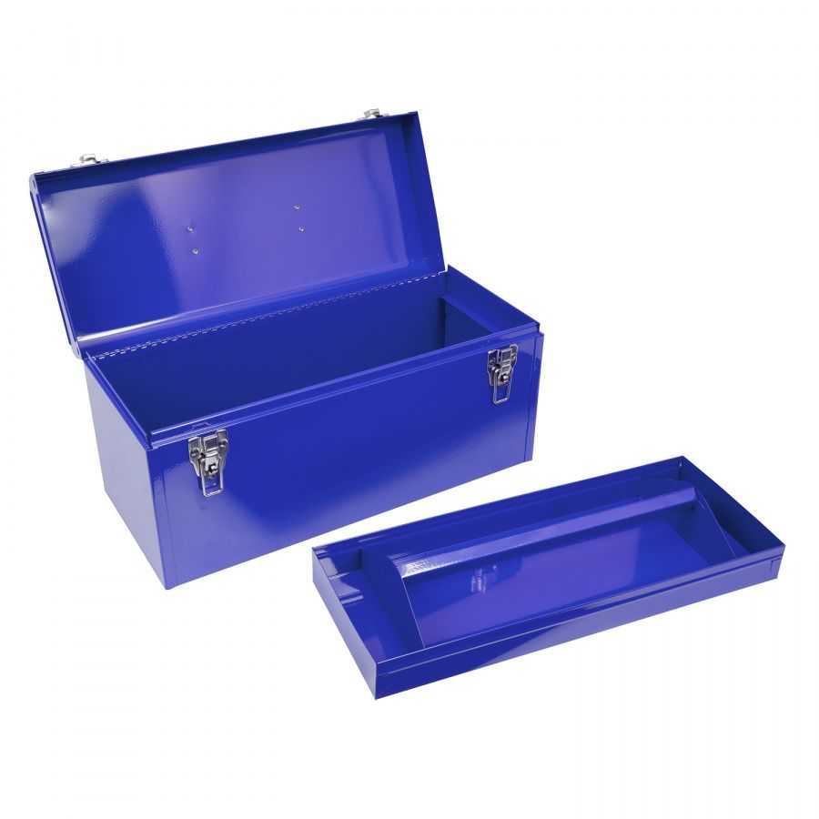 Ящик инструментальный, синий МАСТАК 512-01510B Ящики для инструмента металлические фото, изображение