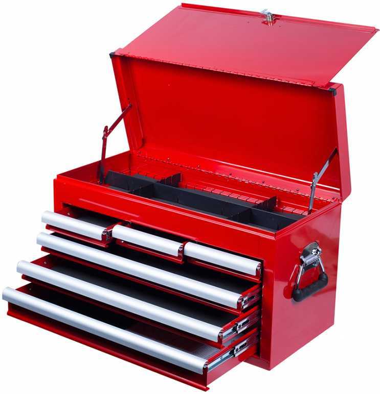 Ящик инструментальный, 6 ящиков и отсек, красный KING TONY 87411-6B Ящики для инструмента металлические фото, изображение